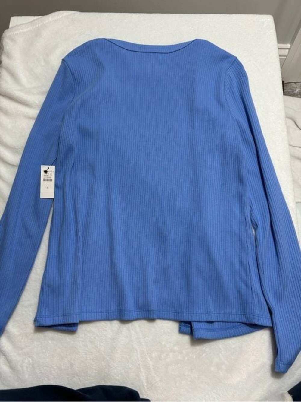 Talbots Cobalt Ribbed Wrap Cardigan - Picture 2 of 4